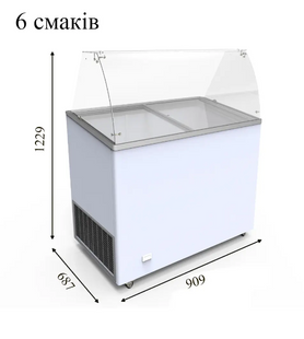 VENUS VETRINE CURVED 26 ECONOMY Морозильна вітрина для м'якого морозива гнуте скло CRYSTAL S.A. Греція XE0049 фото