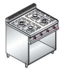 Плита газова Bertos G7F4M+2P400 AA120785 фото