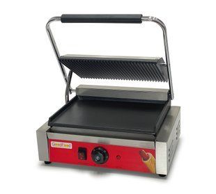 Контактный гриль GoodFood ECG11EA Panini RED (с пружиной для фиксации верхней плиты в любом положении, широкая плита) VG0372 фото