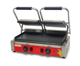 Контактный гриль GoodFood ECG20EA Panini RED (с пружиной для фиксации верхней плиты в любом положении) VG0373 фото