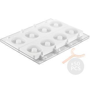 GEL13 DONUTS Набір для морозива на паличці &Oslash;80 h 22,5 мм (2 форми 4х86 мл+1 таця 30х40 мм+50 паличок BG037820 фото
