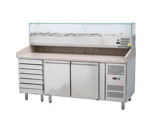 Стол для пиццы 2-х дверной с бортом Stalgast 843271 SA-530-843271 фото