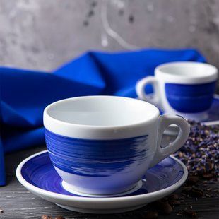 34421 Блюдце caffe latte 16,7 см Blue для серій "Verona/Torino/Roma Millecolori Hand Painted" BG032598 фото