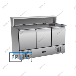 Стол для пиццы холодильный трехдверный BRILLIS PS903 RB0045 фото